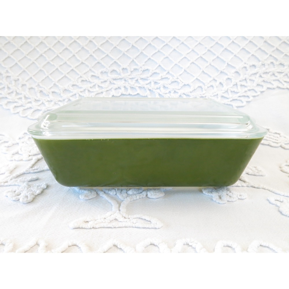Vintage Pyrex Verde Avocado Green Refrigerator Dish 503 with Lid 503-D 1.5 Qt